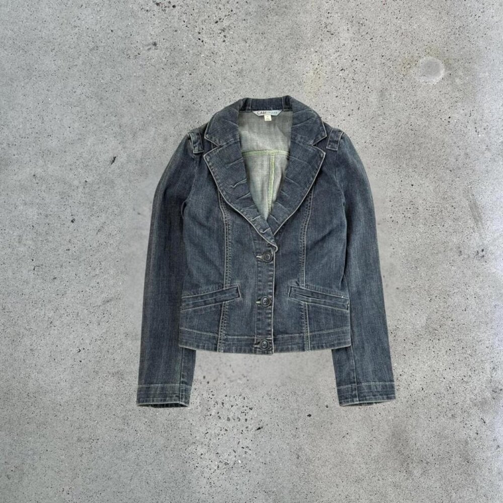 2000s denim blazer